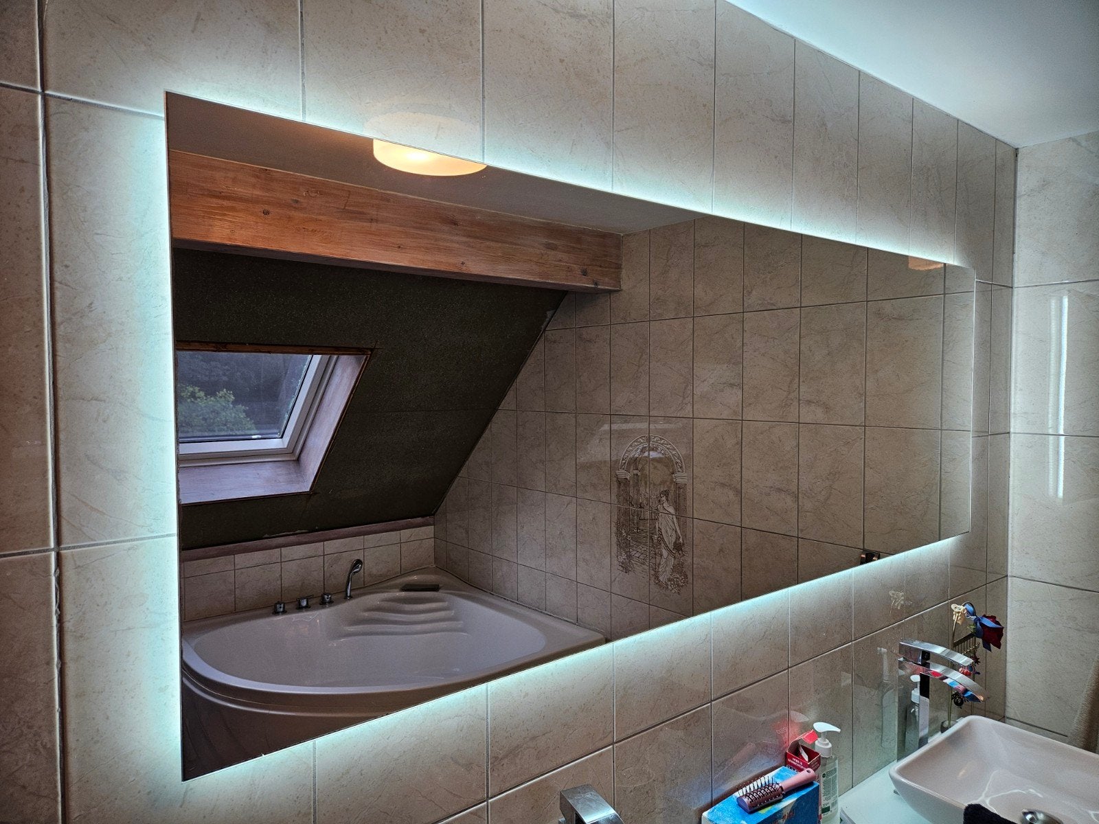 Miroir de salle de bain avec éclairage LED, Enlèvement, Utilisé