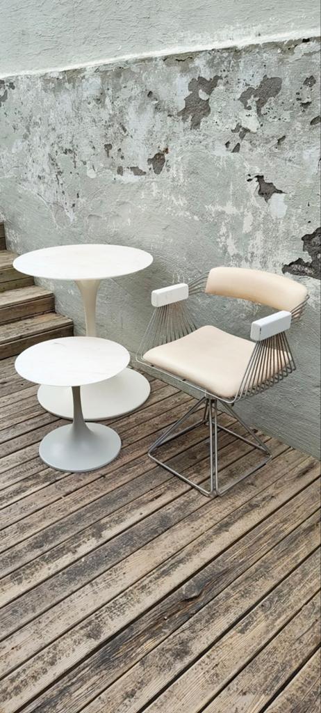 Vintage retro design Rudi Verelst Tullip tafel marmer, Ophalen
