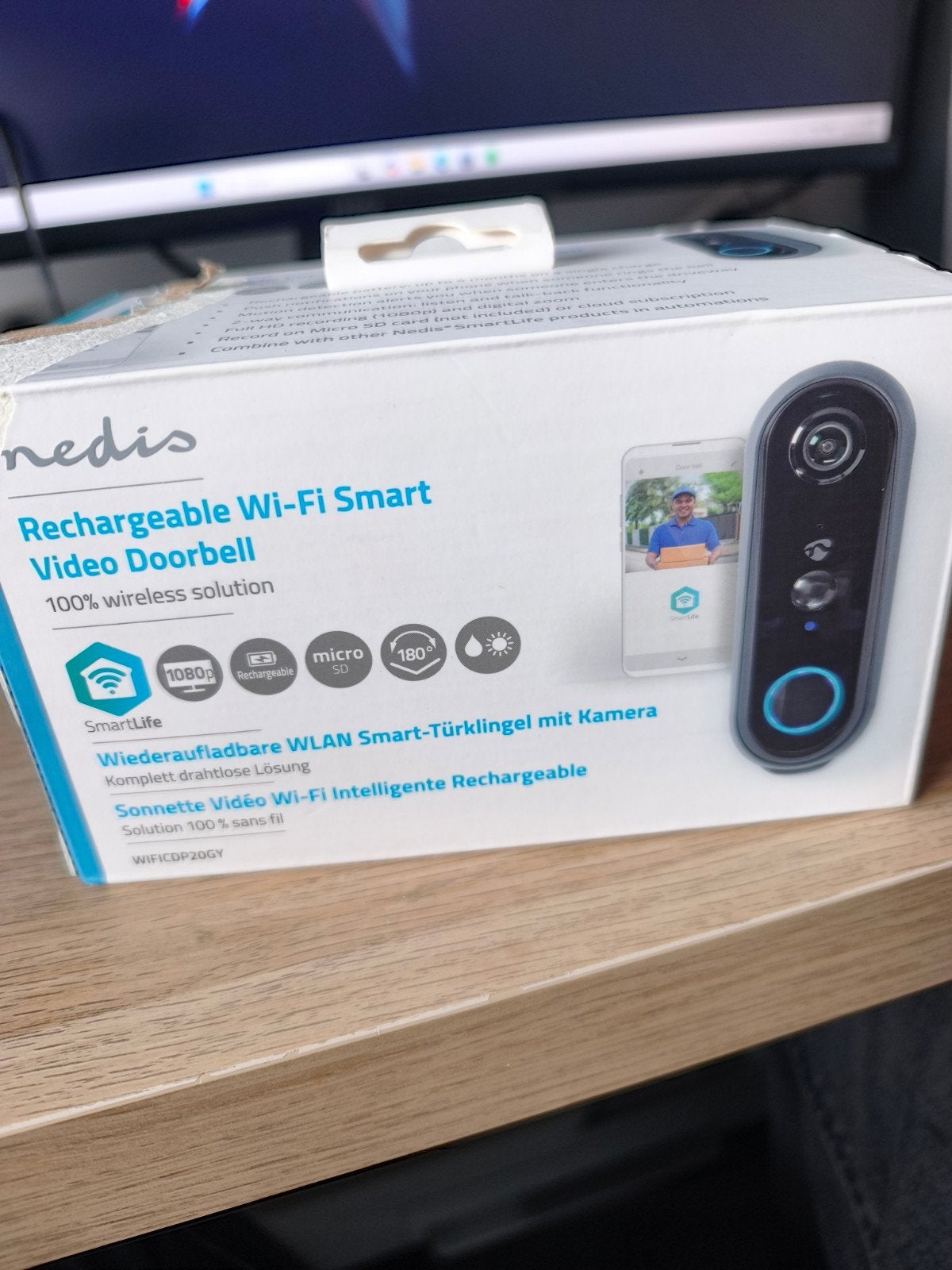NIEUW Nedis smart video deurbel, Ophalen of Verzenden, Bewegingsdetectiesensor, Nieuw, Draadloos