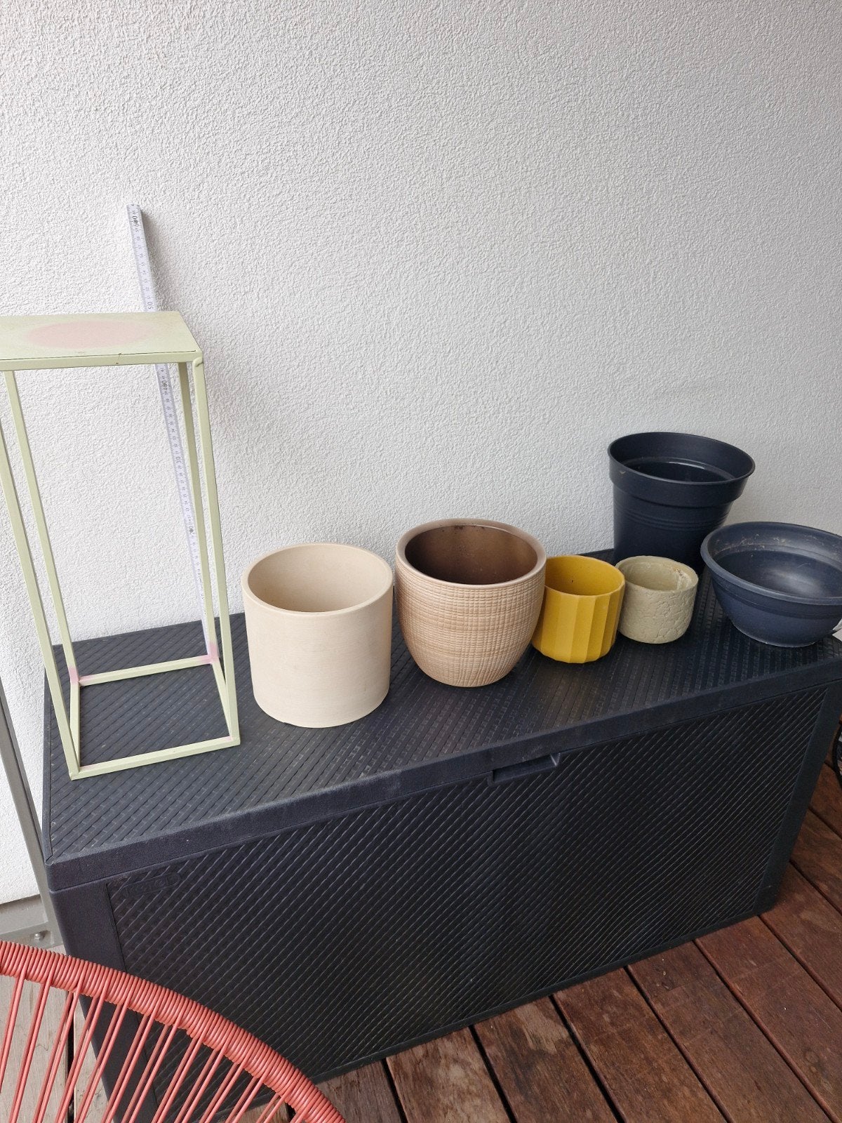 pots de fleurs + support, Jardin & Terrasse, Bacs à fleurs & Jardinières, Enlèvement