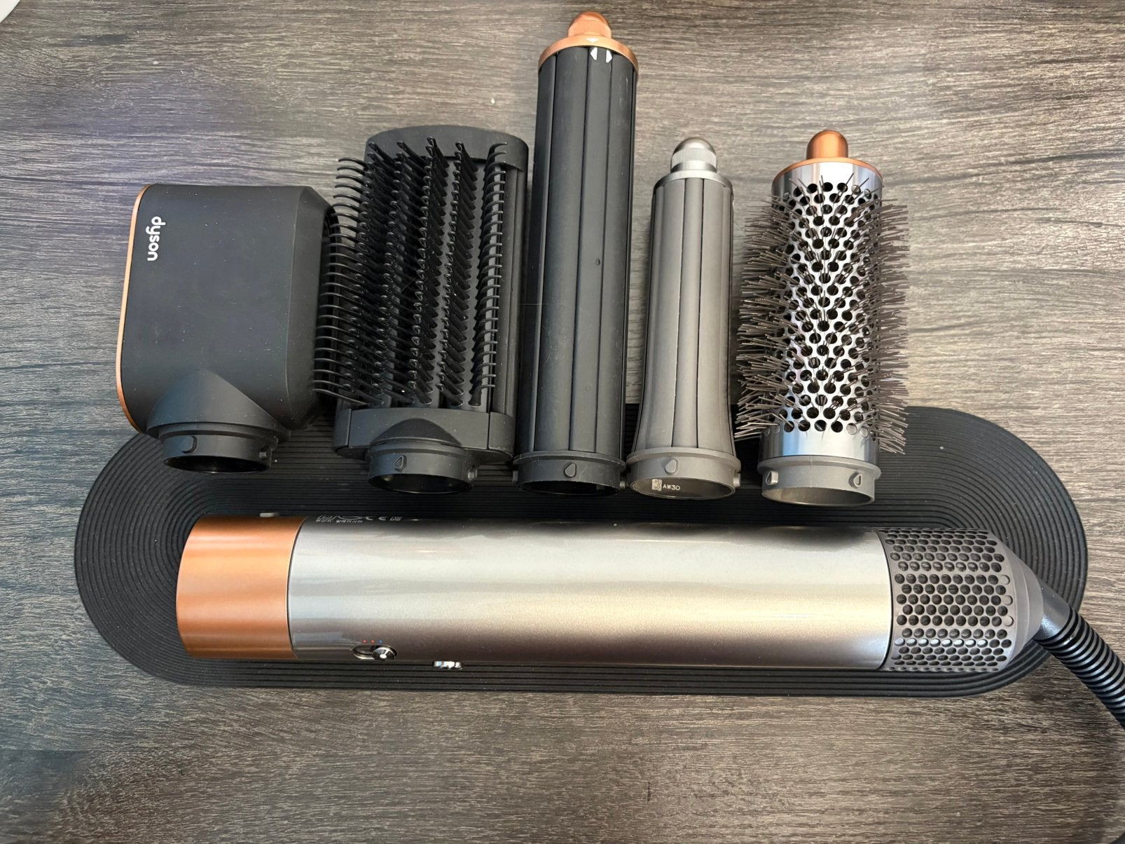 Dyson Airwrap Origin Nikkel/Koper + 2 extra opzetstukken, Ophalen of Verzenden, Zo goed als nieuw