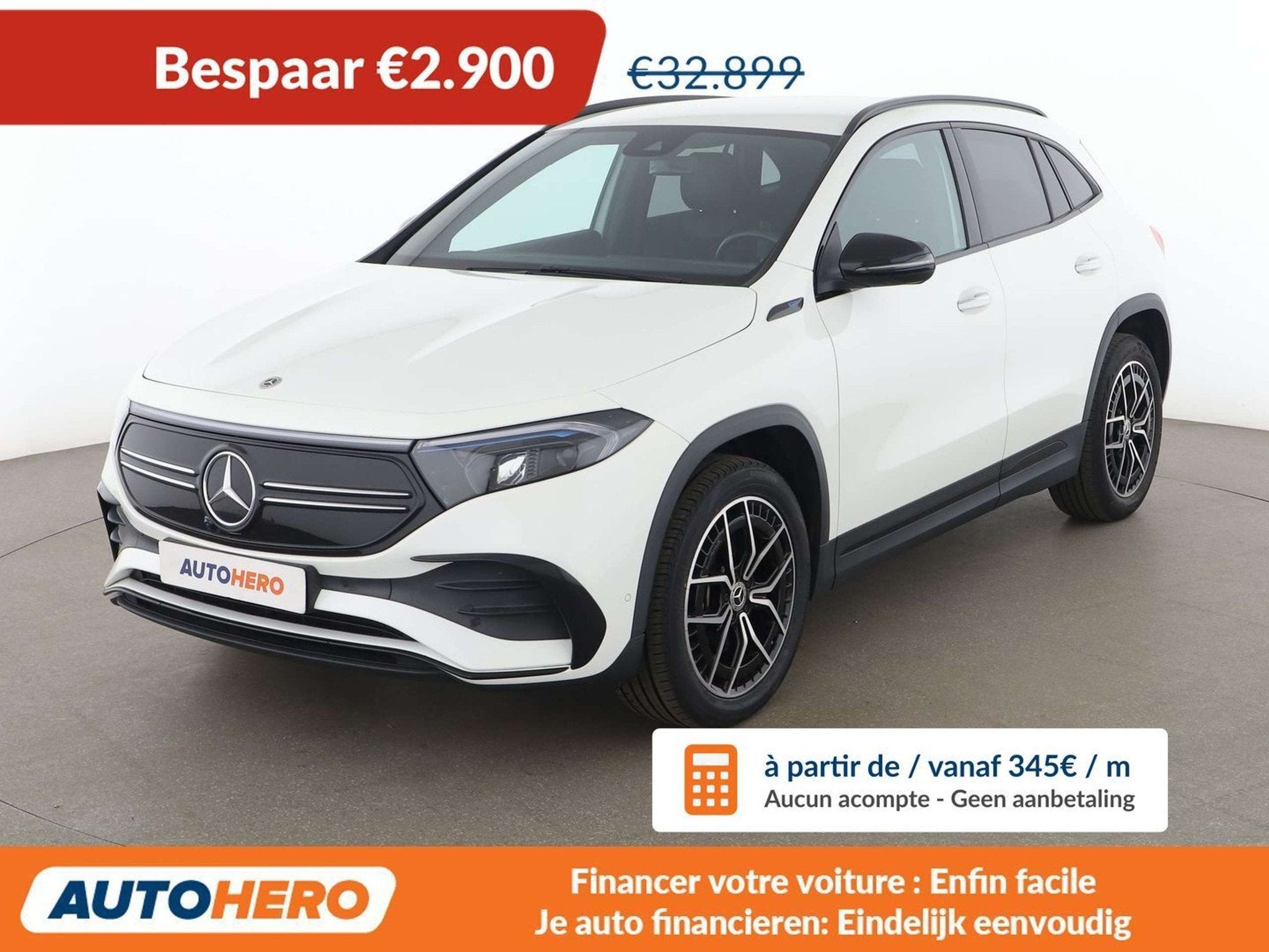 Mercedes-Benz EQA 250 250 AMG Line (bj 2022, automaat), Auto's, Gebruikt, Zwart, Wit, Elektrisch