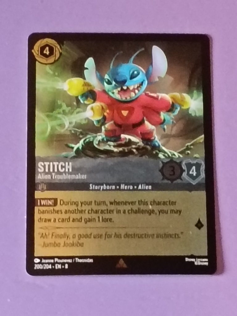 Disney lorcana kaart: Stitch., Verzamelen, Ophalen of Verzenden, Overige figuren, Nieuw, Papier, Kaart of Schrift