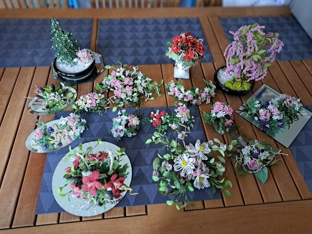 bloemstukjes in parelvorm, Ophalen