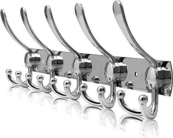 Wandkapstok 15 haken, roestvrij staal, chroom, Huis en Inrichting, Ophalen, Nieuw, Metaal, Wandkapstok