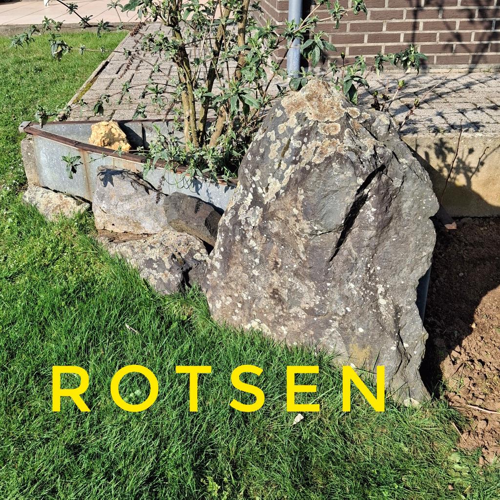 vijver rots, Ophalen, Gebruikt, Vijverrand