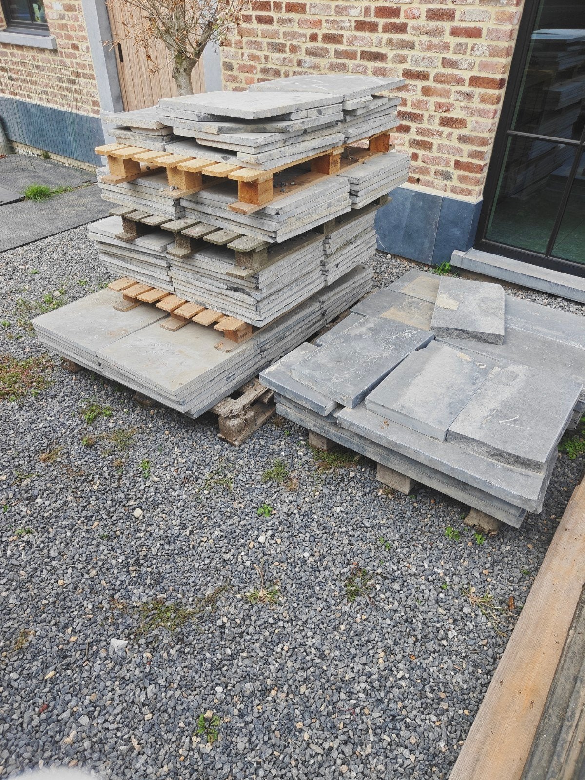 carreaux de pierre bleue + bordures., Enlèvement, Pierre naturelle