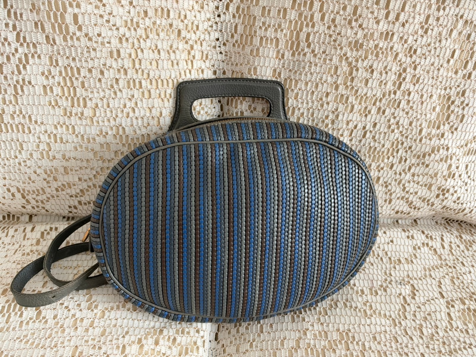 Sac à dos DELVAUX cuir tressé multicolore, Enlèvement ou Envoi, Comme neuf