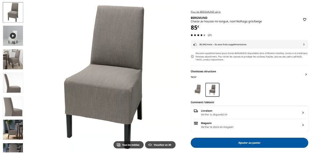 Chaises de salle à manger, Maison & Meubles, Gris, Comme neuf, Enlèvement, Cinq, Six Chaises ou plus