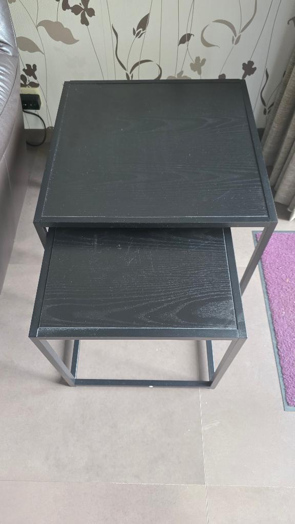 Bijzettafeltjes zwart, Minder dan 55 cm, Gebruikt, Vierkant, Modern
