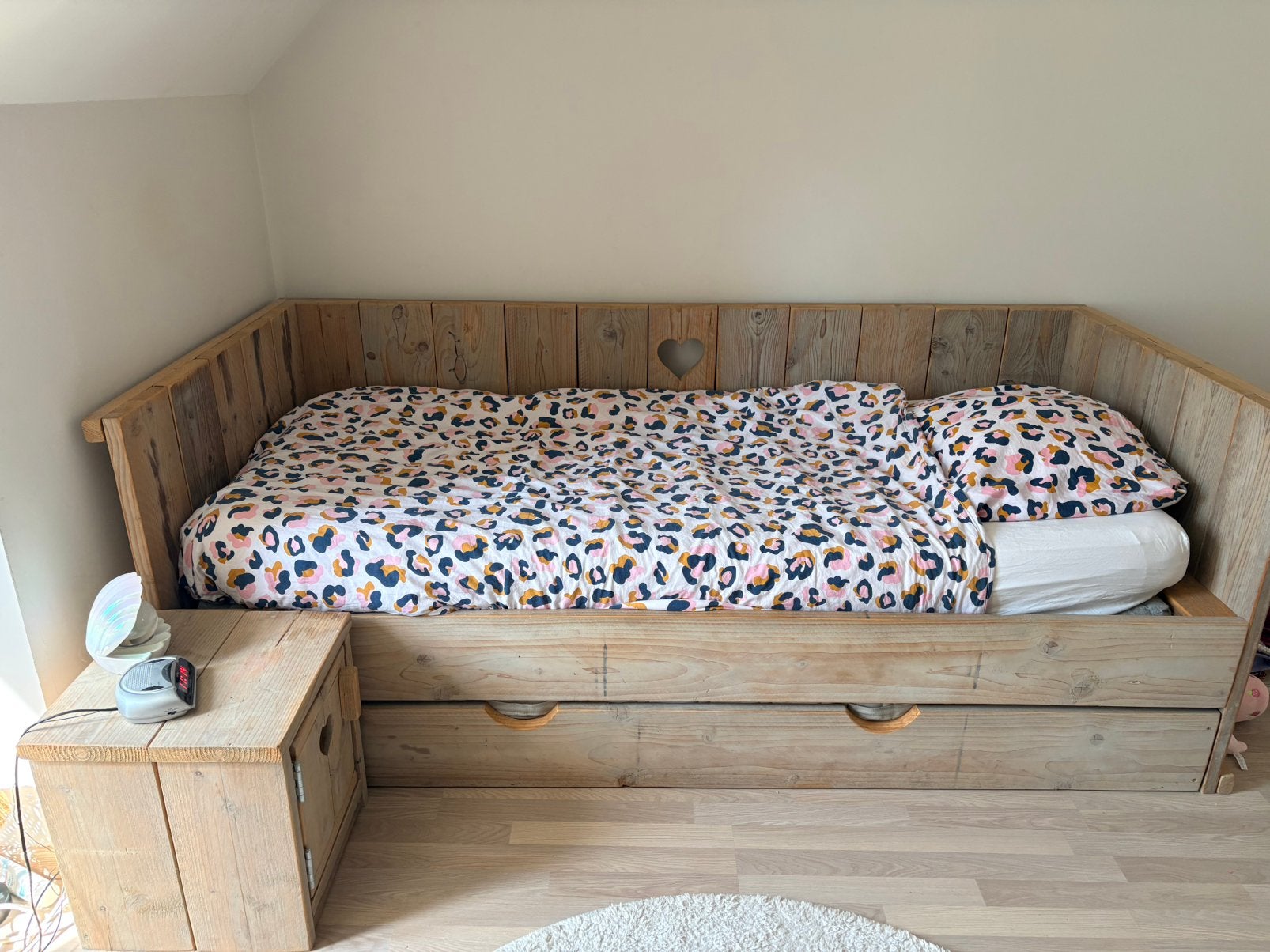 2x steigerhouten kinderbed ( ook per stuk ter overname), 180 cm ou plus, 85 à 100 cm, Comme neuf, Enlèvement