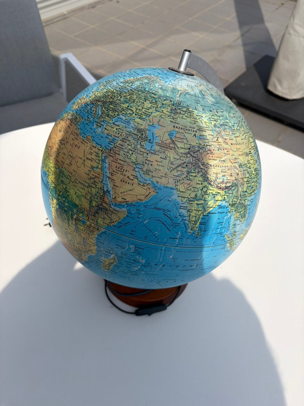 Verlichte wereldbol, Huis en Inrichting, Woonaccessoires | Wereldbollen, Ophalen, Zo goed als nieuw