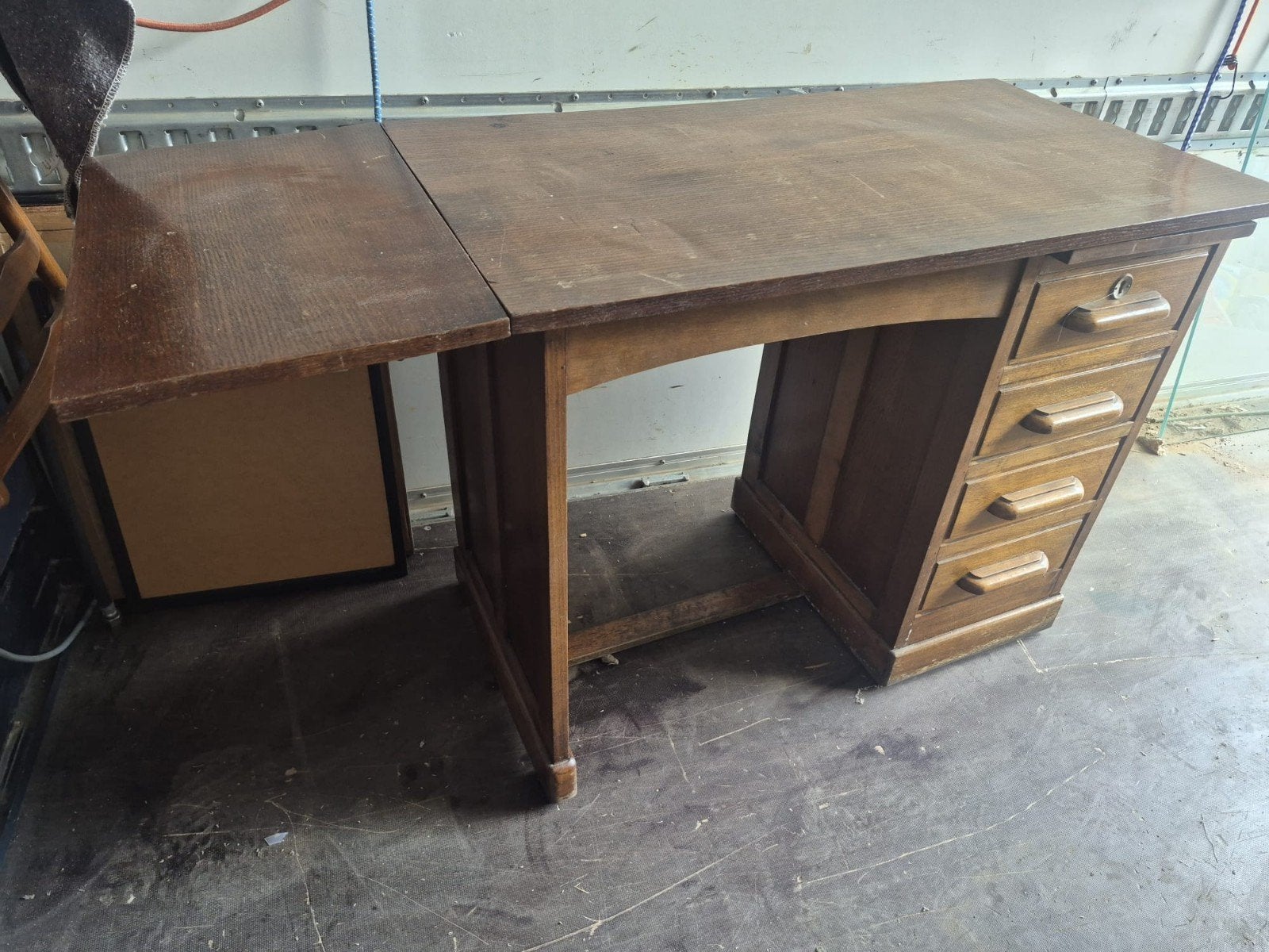 bureau vintage en bois massif, Maison & Meubles, Bureaux, Vintage, Enlèvement, Bois