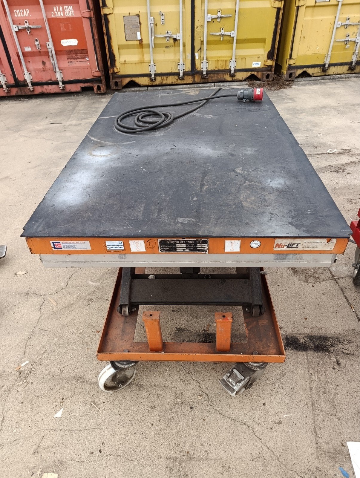 établi hydraulique, Enlèvement
