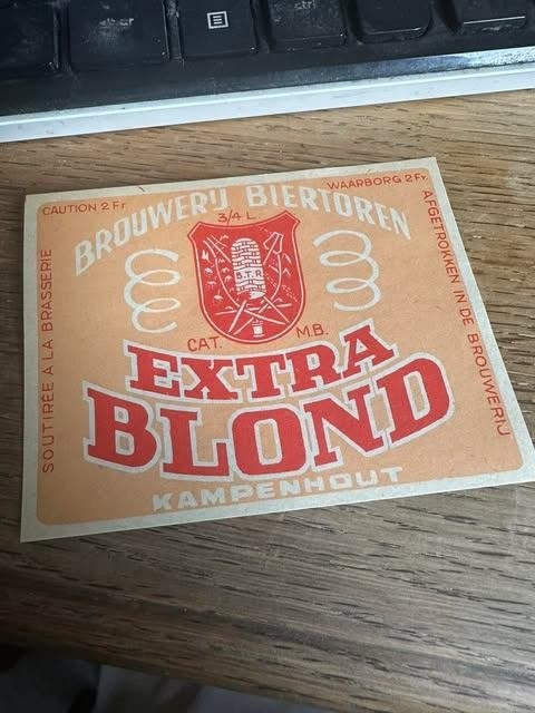 etiket label brouwerij biertoren extra blond Kampenhout, Enlèvement ou Envoi, Neuf, Autres types, Autres marques