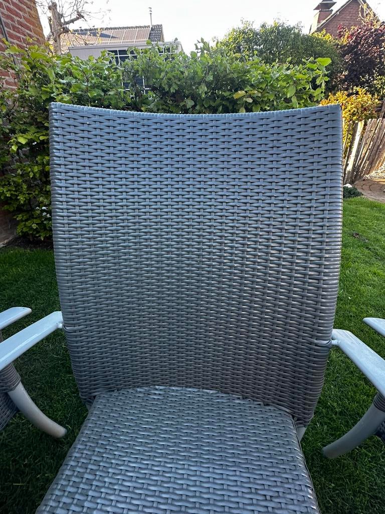tafel met 6 stoelen te koop, Tuin en Terras, Tuinstoelen, Ophalen, Gebruikt, Kunststof
