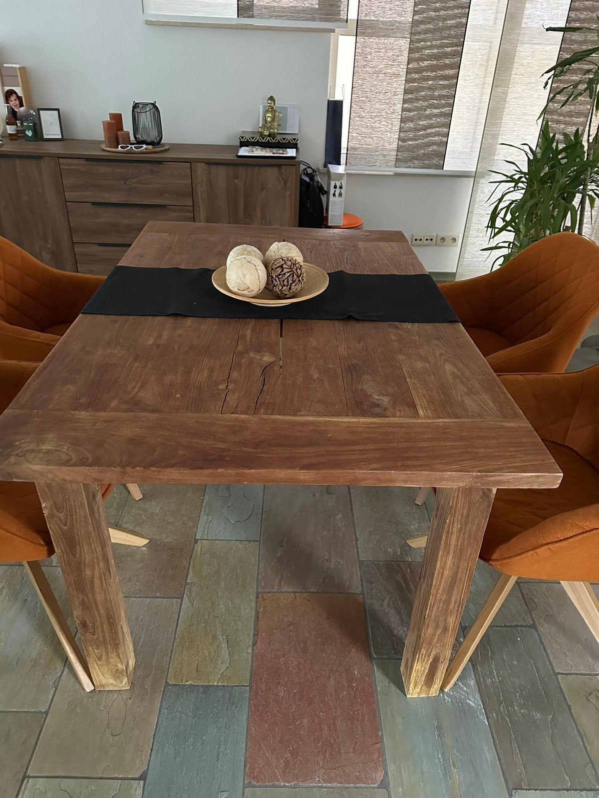 Houten eettafel - 140 x 90, Huis en Inrichting, Tafels | Eettafels, Ophalen, Gebruikt, 100 tot 150 cm, Teakhout