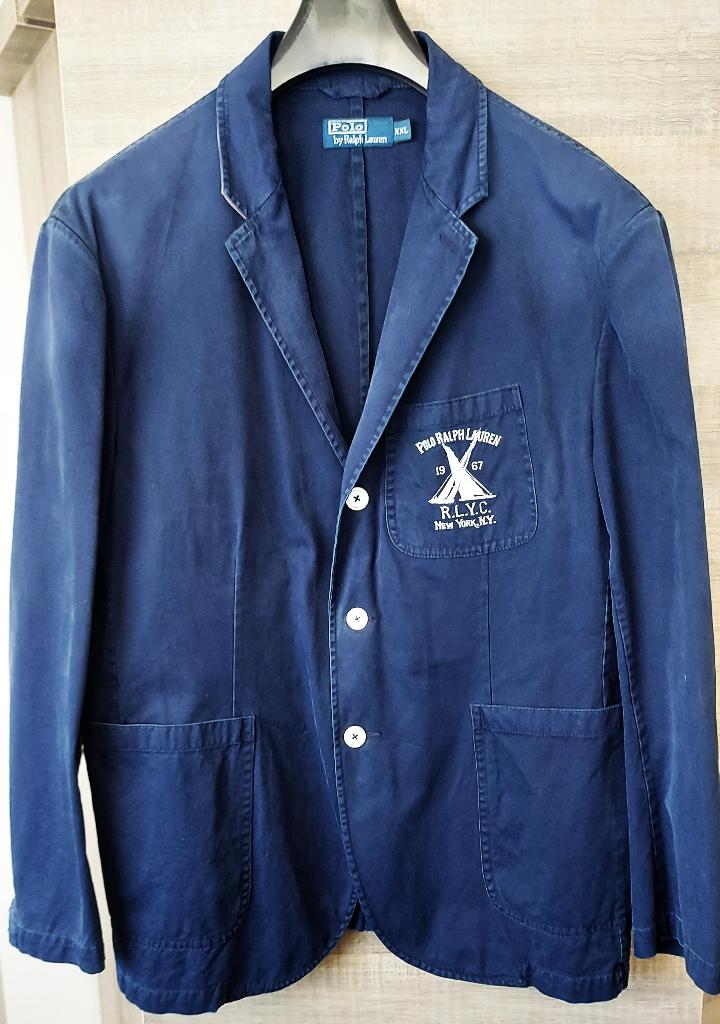 Katoenen herenjas van Ralph Lauren , blauw (Maat xxl), Ophalen, Blauw, Ralph Lauren, Maat 56/58 (XL)