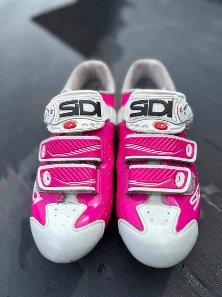 Roze Sidi koersschoenen, Sport en Fitness, Wielrennen, Ophalen, Zo goed als nieuw, Schoenen