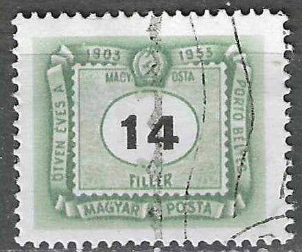 Hongrie 1953 - Yvert 202TX - Timbre fiscal - 14 fi (ST), Envoi, Affranchi
