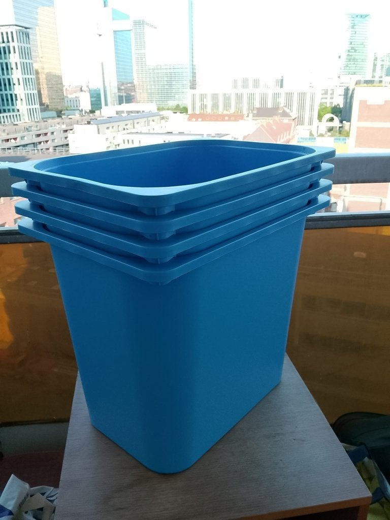 Boîte (4) de rangement Storage box blue 42x30x35, Enlèvement, Comme neuf