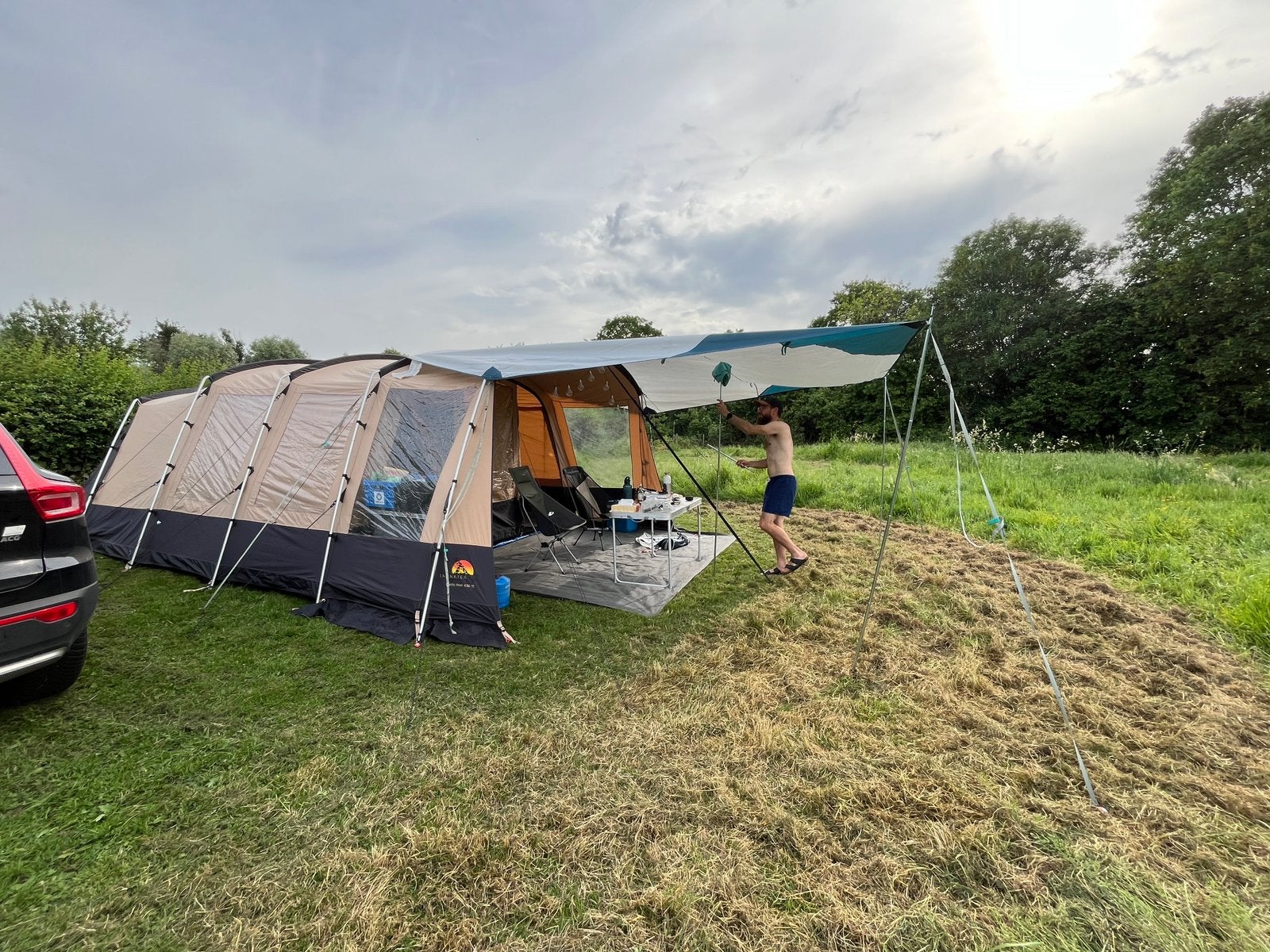 Tarp (shelter) Fresh XL quechua (zonder tent), Caravans en Kamperen, Tenten, Ophalen, Zo goed als nieuw