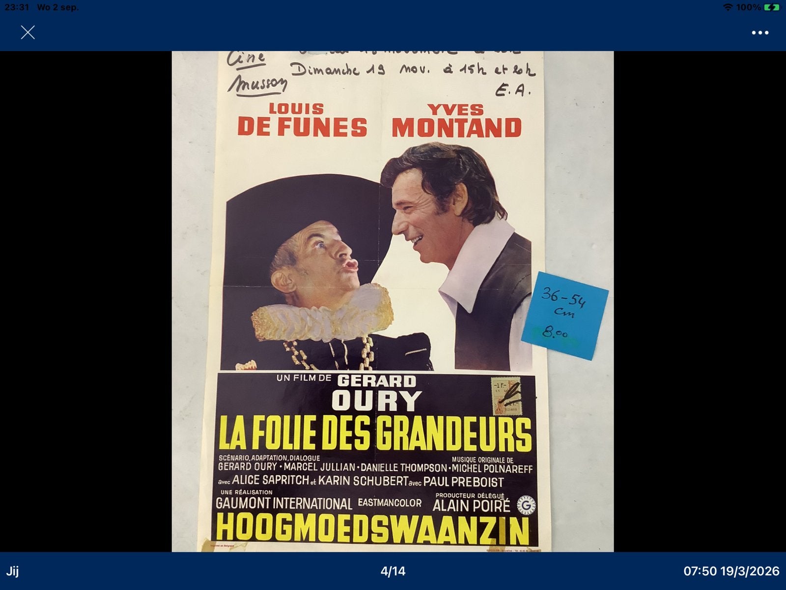 Louis de funes  filmposter  36-54 cm, Collections, Enlèvement ou Envoi
