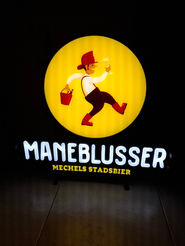 Enseigne lumineuse | Maneblusser Mechels Stadsbier, Collections, Enlèvement ou Envoi, Neuf, Table lumineuse ou lampe (néon)