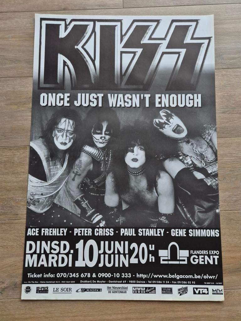 Concert poster Kiss Once just wasn't enough, Verzamelen, Posters, Ophalen of Verzenden