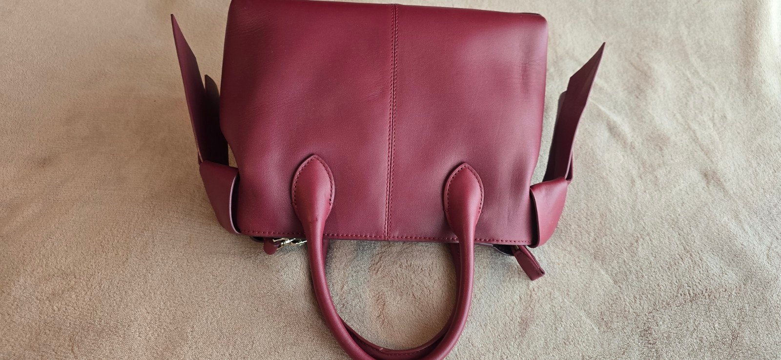 Echt Leren Dames Handtas Bordeaux - Nieuw, Ophalen of Verzenden, Handtas