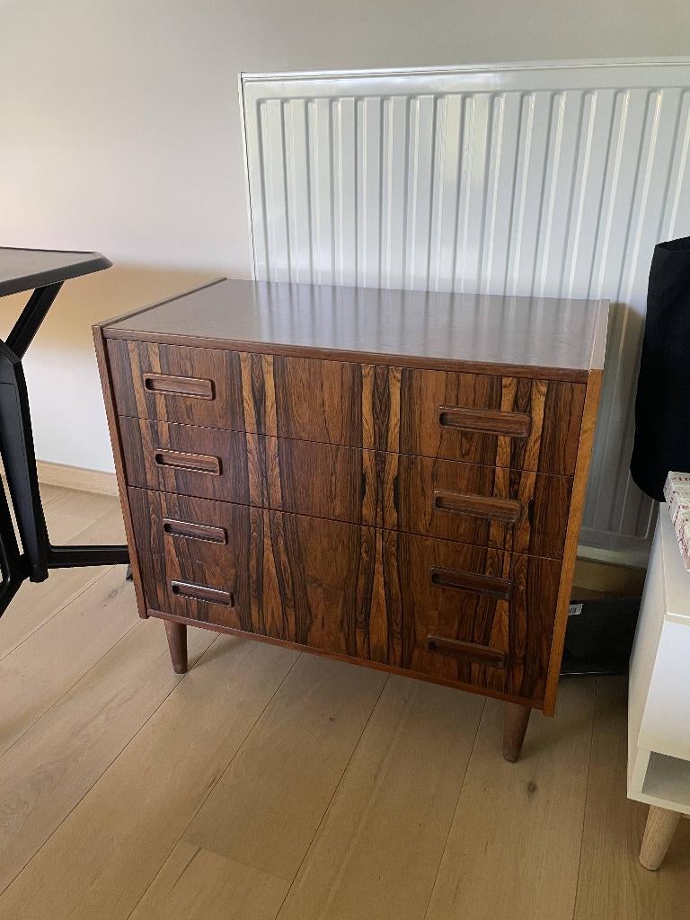 Vintage ladekast van palissanderhout, Ophalen, Gebruikt, 50 tot 100 cm, 3 of 4 laden