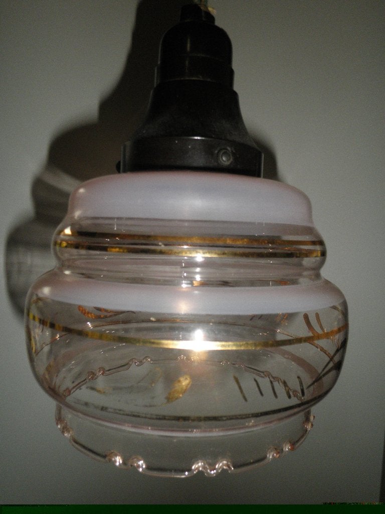 Prachtige vintage retro hanglamp. Plafondlamp, Ophalen, Zo goed als nieuw, Art deco, E27 (groot)