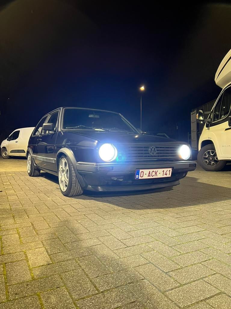 VW golf 2 met schuifdak, Autos, Volkswagen, Particulier, Golf, Éclairage LED, Diesel, 2 portes, Boîte manuelle, Bleu, Gris, Tissu