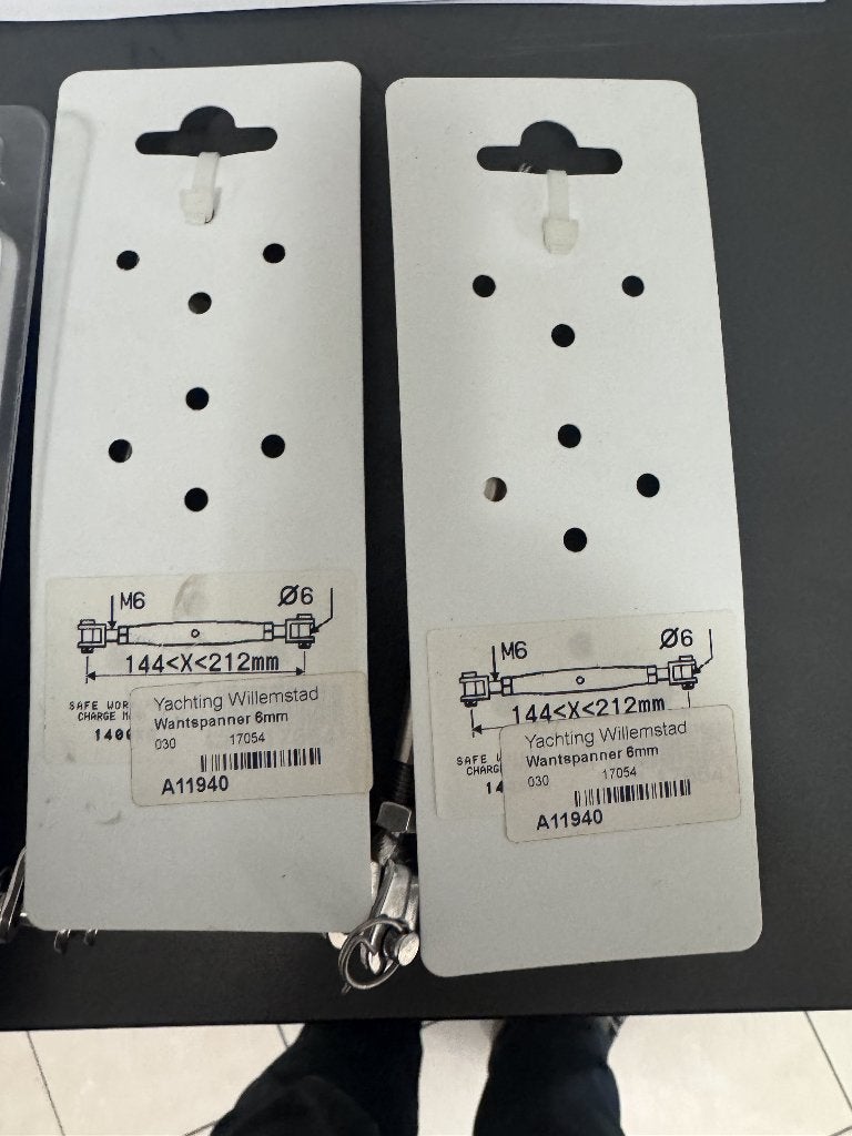 2x Plastimo wantspanner 6 mm / 6,3 mm – RVS, Watersport en Boten, Bootonderdelen, Nieuw, Tuigage en Masten, Zeilboot, Ophalen