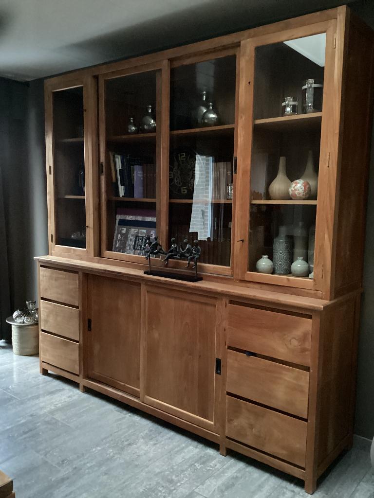 Kast Teak, Huis en Inrichting, Kasten | Buffetkasten, Zo goed als nieuw, 200 cm of meer, 200 cm of meer, 50 tot 75 cm, Met lade(s)