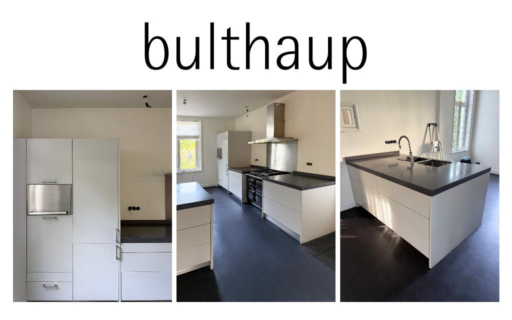 Bulthaup eiland keuken, licht grijs met touch-to-open system, Ophalen, Grijs, Composiet