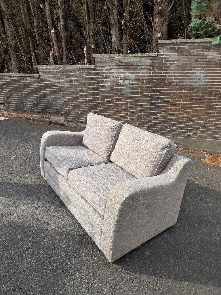 Stoffen zetel / bed van 1m60, Ophalen, 150 tot 200 cm, Rechte bank, Stof