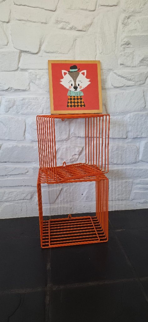 Set van 2 Ferm Living Oranje Wandrekjes / Draadkubussen, Ophalen, Zo goed als nieuw