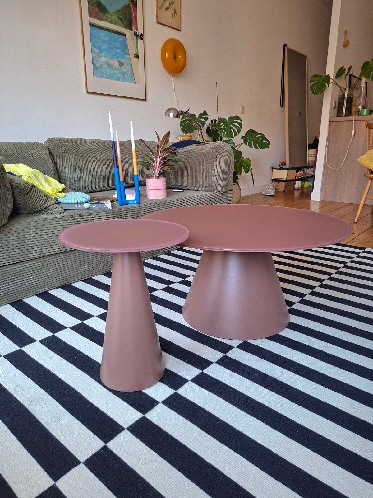Duo de tables basses Wilshire de la marque kave home, Enlèvement, Rond, Verre