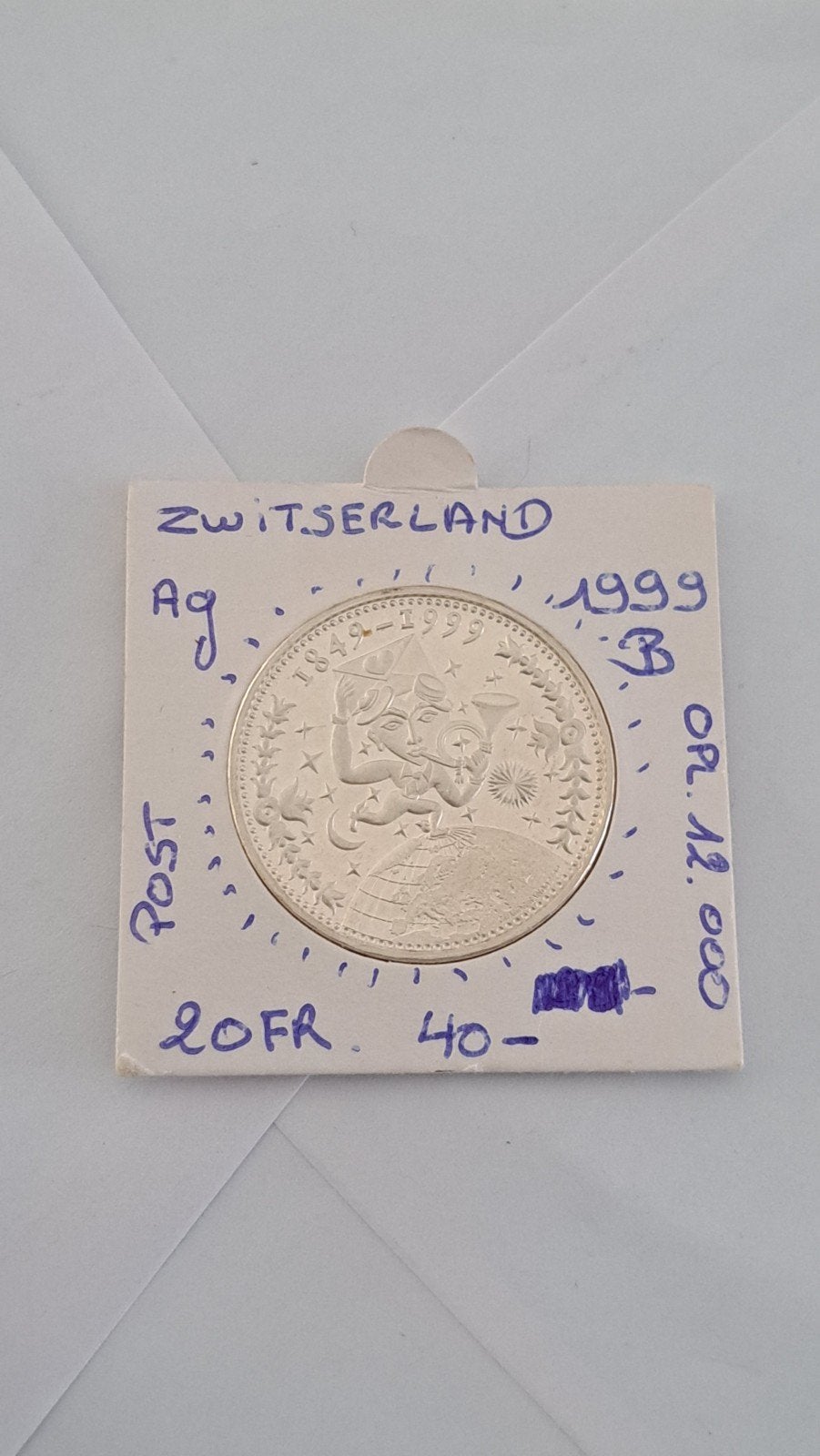 Zwitserland 20 fr 1999B  AG PROOF, Ophalen of Verzenden