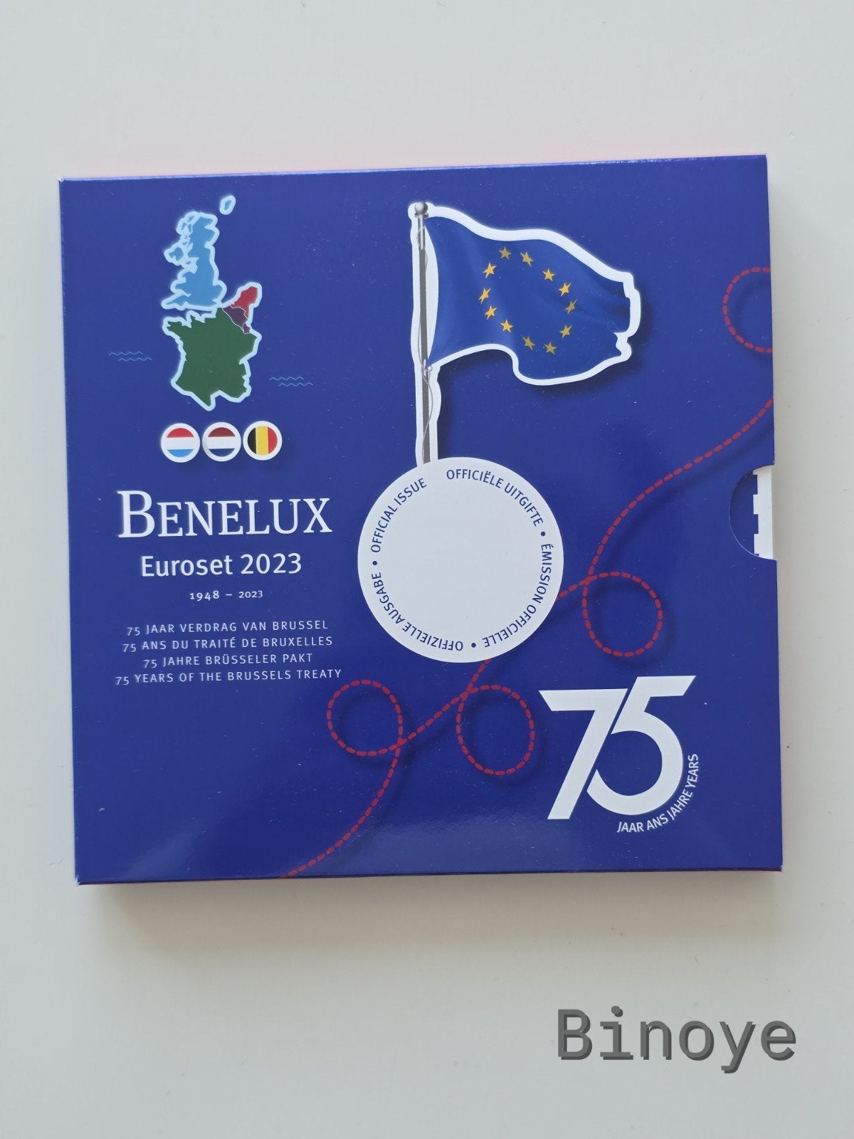 Euro Benelux 2023 – 75 ans Traité de Bruxelles – FDC, Timbres & Monnaies, Enlèvement ou Envoi, Belgique, Série