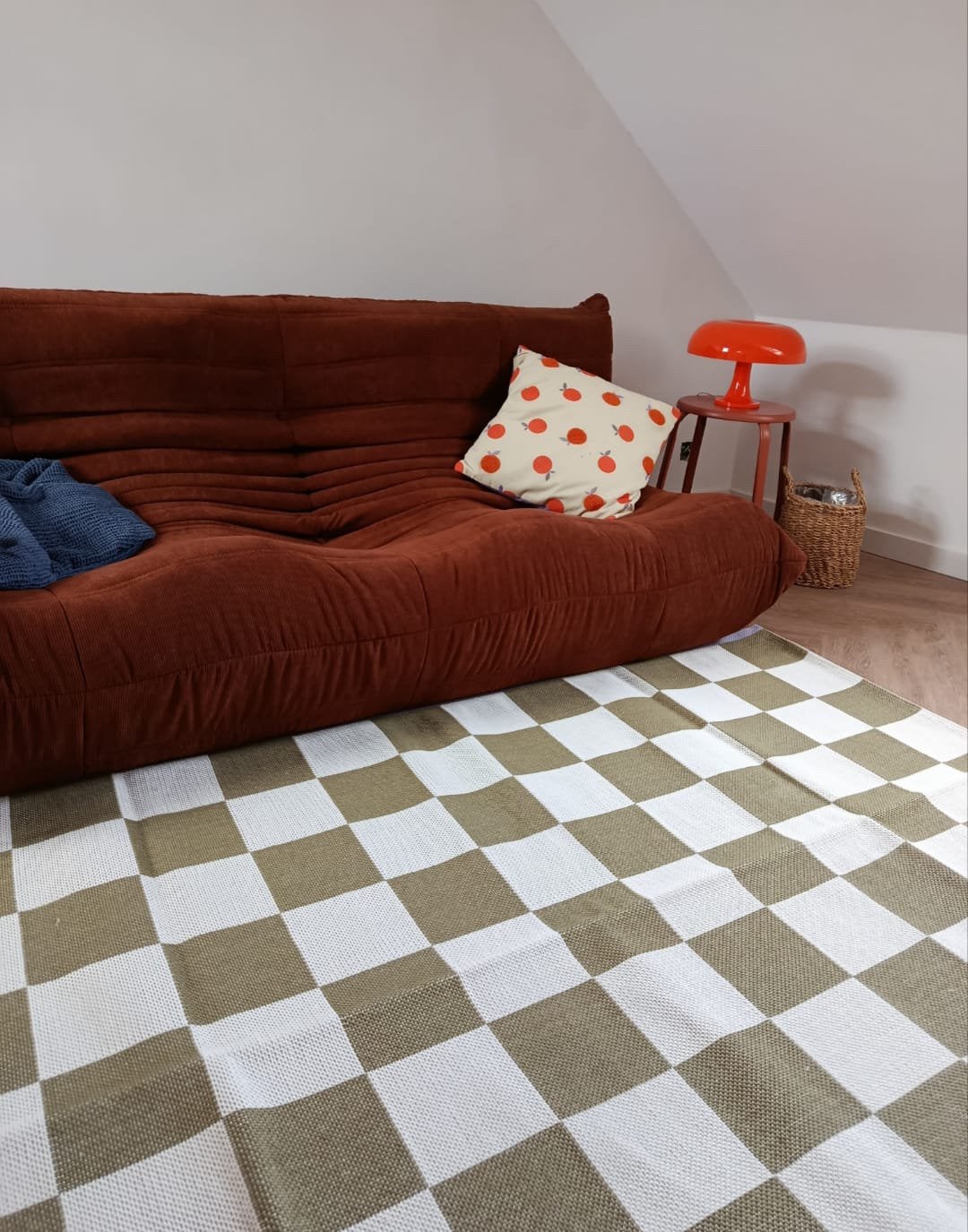 Vintage lounge 3-zit zetel (inspiratie op Togo-model), Enlèvement, Tissus
