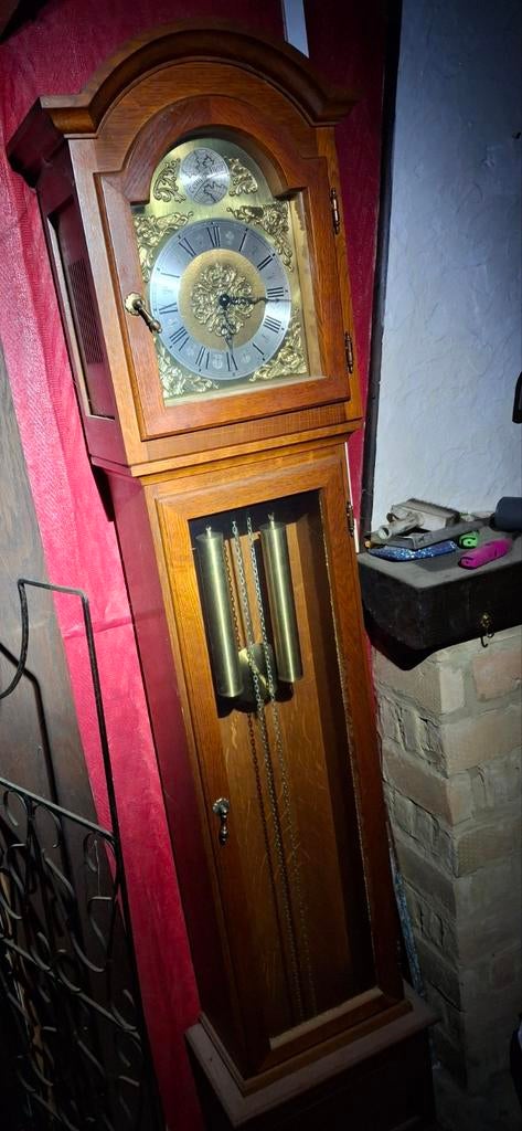 Horloge comtoise / pendule de parquet en chêne – fonctionnel, Antiek en Kunst, Ophalen