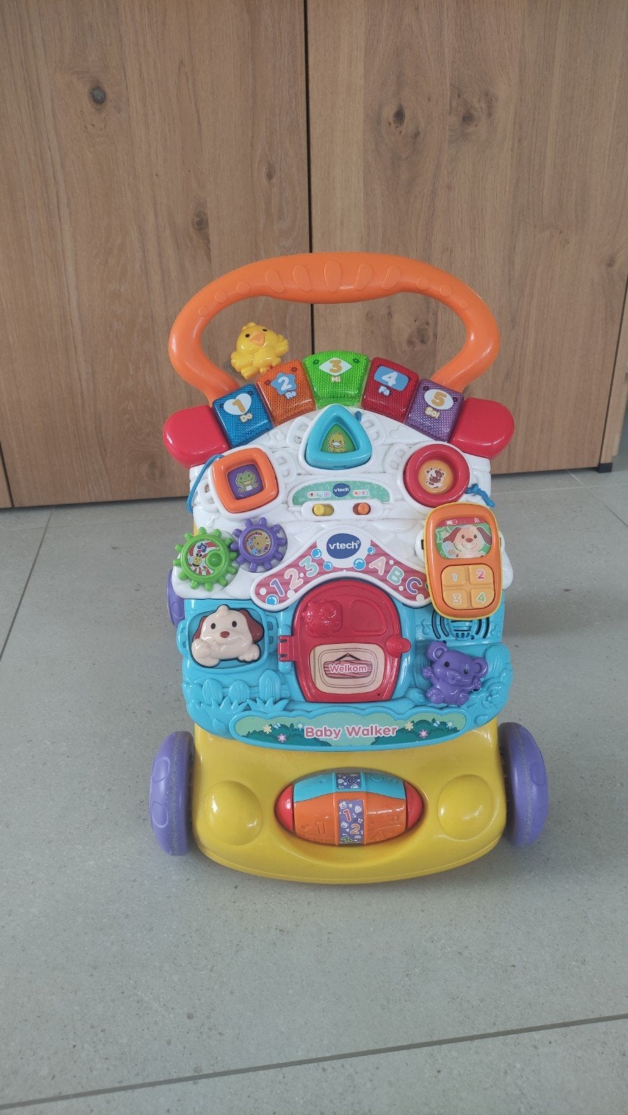 Loopwagen Vtech, Ophalen