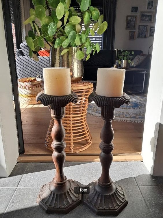 bougeoir en fonte, Maison & Meubles, 50 cm, Brun, Enlèvement, Utilisé