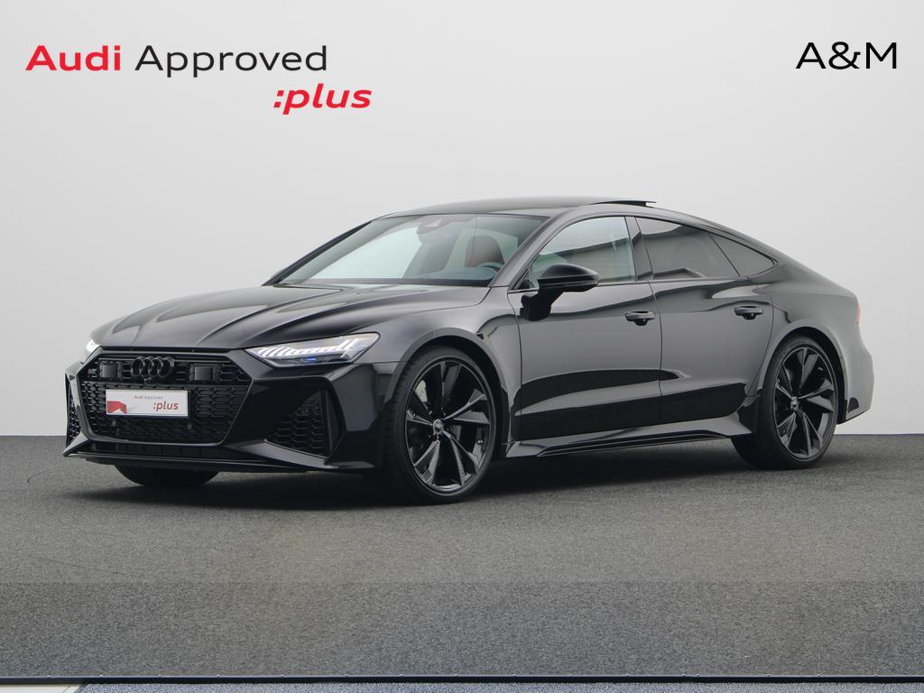 Audi RS7 Sportback RS7 Sportback 4.0 V8 TFSI Quattro Perform, Auto's, Audi, Automaat, Lederen bekleding, Zwart, RS7