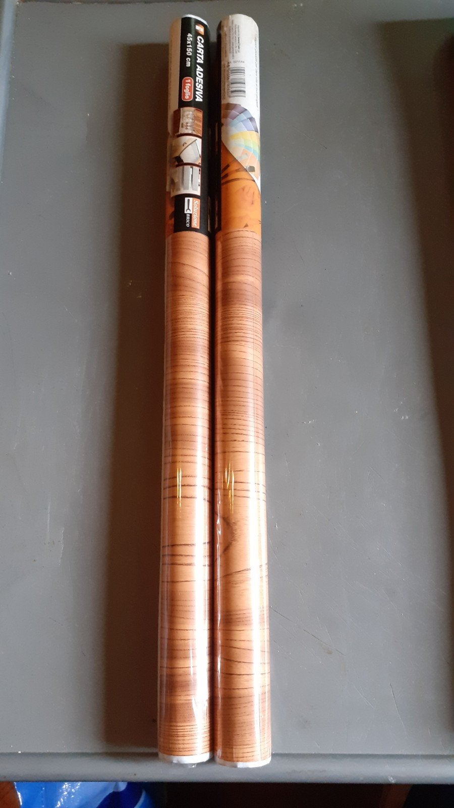 2 rouleaux plastique adhésif imitation bois  45x150 (mod 1), Enlèvement ou Envoi, Bois, Orange