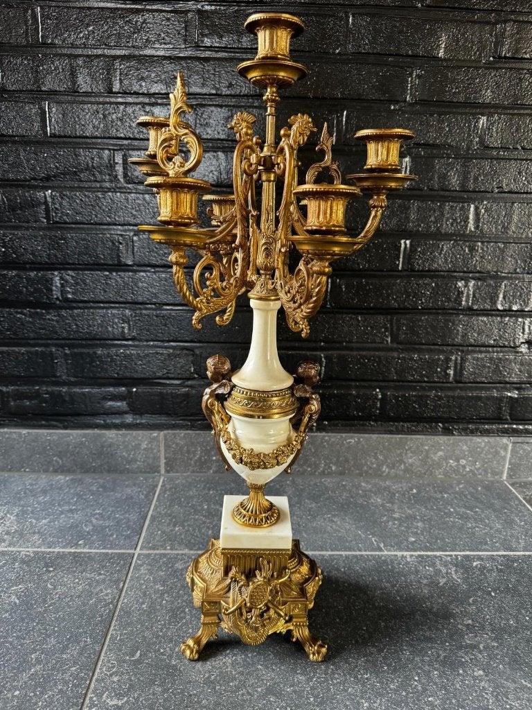Grote sierlijke kandelaar Louis XVI-stijl, Antiek en Kunst, Ophalen, Overige materialen