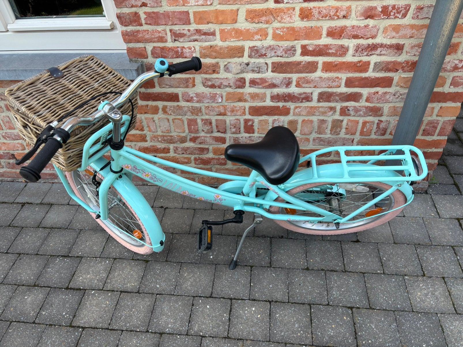 Kinderfiets met mand 20 inch, Ophalen, Terugtraprem, Gebruikt, Handrem