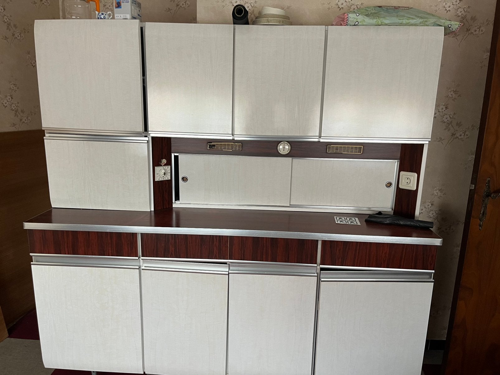 Vintage keukenkast, Huis en Inrichting, Ophalen, Gebruikt, Wit, Enkelwandige keuken